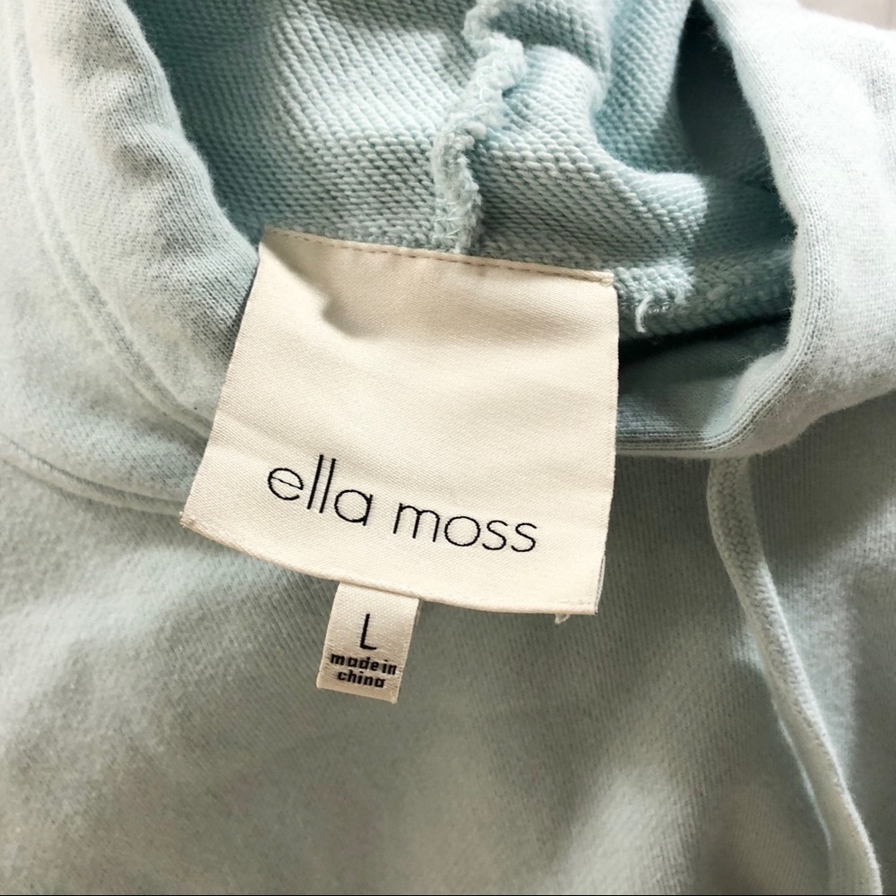 Ella Moss Elise Cropped Hoodie Sweatshirt Size Large Light Blue Activewear - Picture 6 of 9